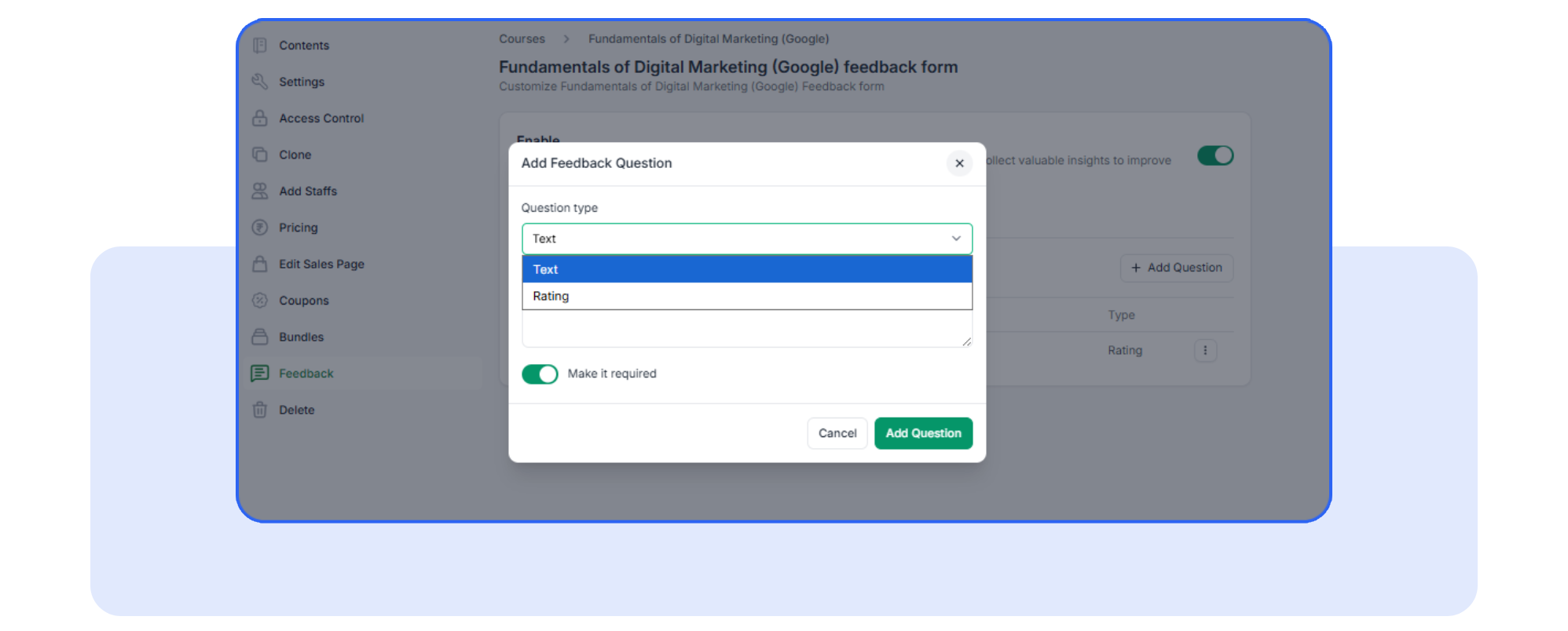 Introducing In-App Course Feedback in Testpress
